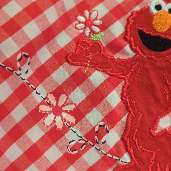 Sesame Street Y2K Elmo red white checkered outfit size 12 months - Picture 5 of 5